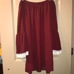 Strapless crimson dress